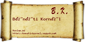 Bánáti Kornél névjegykártya
