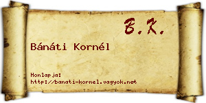 Bánáti Kornél névjegykártya