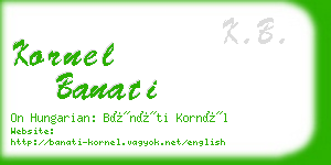 kornel banati business card